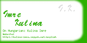 imre kulina business card
